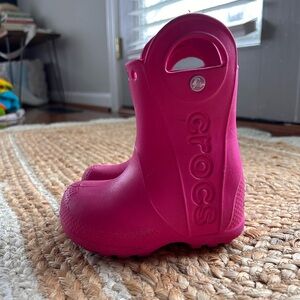 CROCS Toddler Handle It Rain Boots Pink